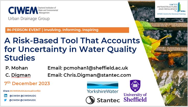 A slide from Philippa's CIWEM Urban Drainage Group Conference presentation