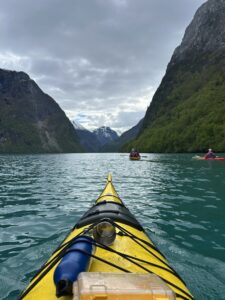 a kayak in a Norwegian fjord